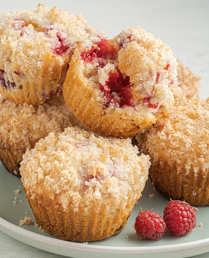 Raspberry Lemon Muffins with Coconut Crumble