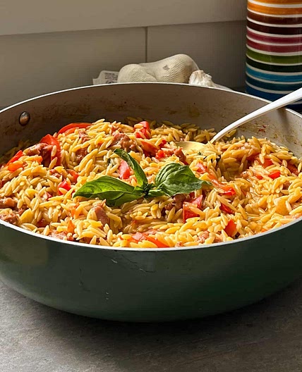 Fried Sausage & Pepper Orzo