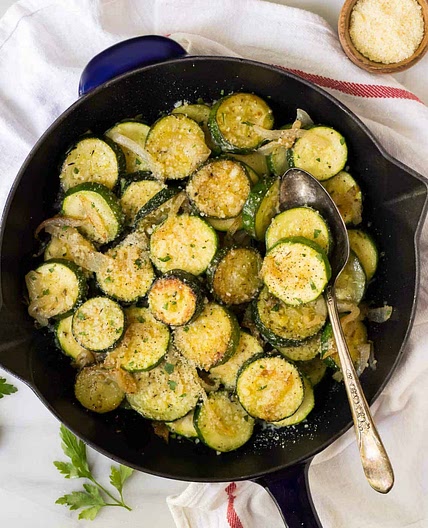Easy Sautéed Zucchini with Parmesan