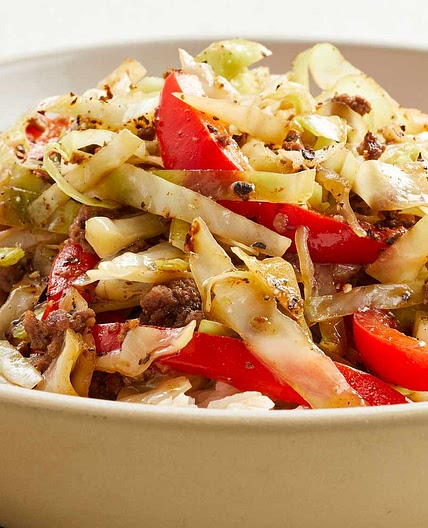 Black Pepper Beef and Cabbage Stir Fry