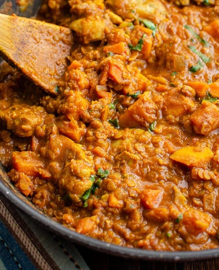 Chicken, Sweet Potato and Lentil Curry (Stove Top and Pressure Cooker)