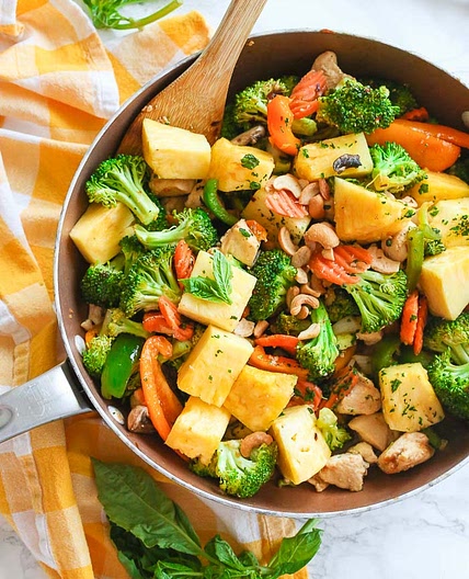 Pineapple Basil Thai Chicken