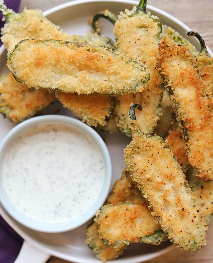 Vegan jalapeño poppers (fried, air fried, or baked)