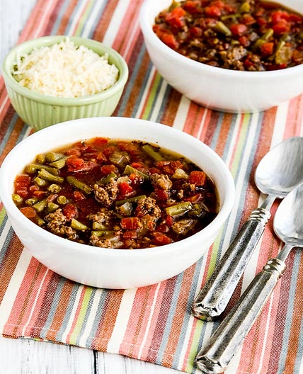 Ground Beef, Tomato, and Green Bean Soup (Instant Pot or Stovetop)