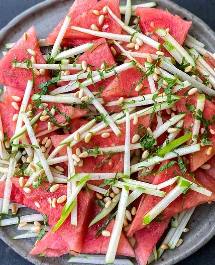 Watermelon Apple and Mint Salad