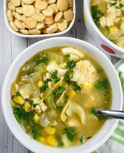 Vegetarian Chicken Corn Soup Recipe