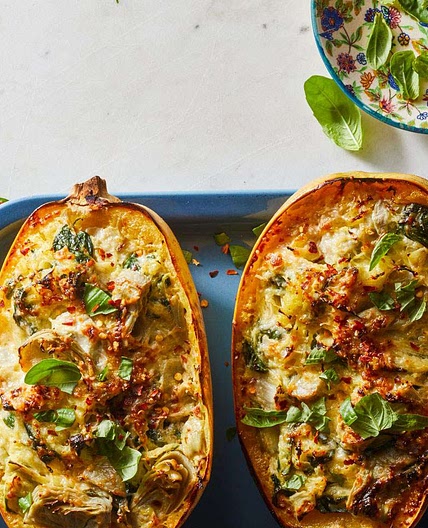 Cheesy Spinach-&-Artichoke-Stuffed Spaghetti Squash