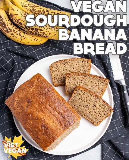 Vegan Sourdough Banana Bread