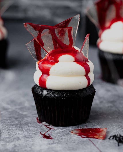 Bloody Broken Glass Cupcakes