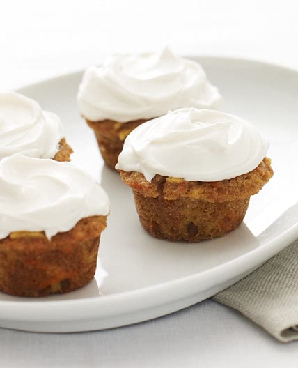 Carrot Apple Mini Cupcakes with Non-Dairy Cream Cheese Icing