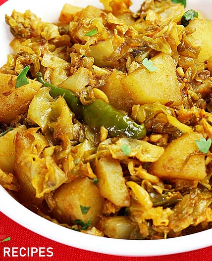 Cabbage Sabzi ( Cabbage Potato Recipe)