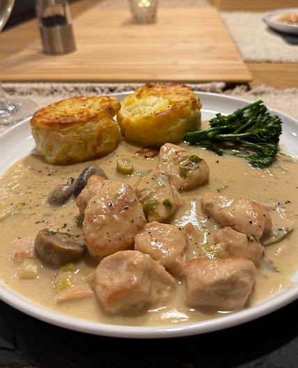BenKat’s Slow Cooked Chicken in Wine (non-alc alternative below)
