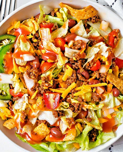 Taco Salad with Catalina Dressing (and Fritos)
