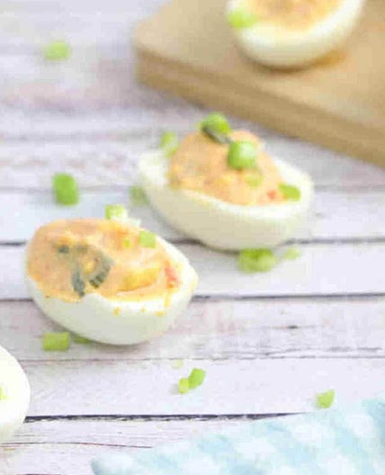 Keto Deviled Eggs With Kimchi