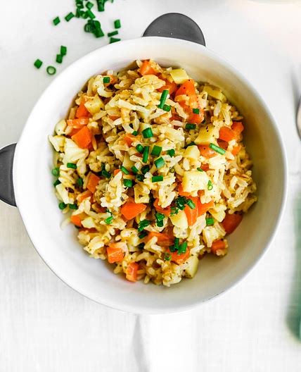 Cheesy Vegetable and Brown Rice Pot for Babies
