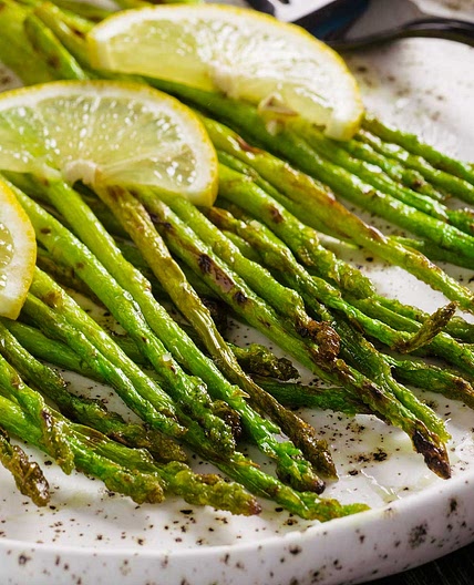 Grilled Asparagus with Lemon Garlic Butter
