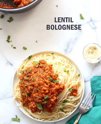 Lentil Bolognese With Spaghetti