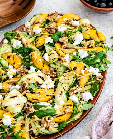 Grilled Zucchini And Peach Salad