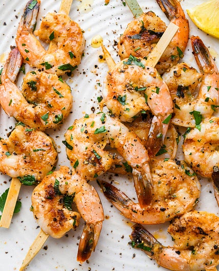 Garlicky Grilled Shrimp Skewers {Whole30 + Paleo + Gluten Free}