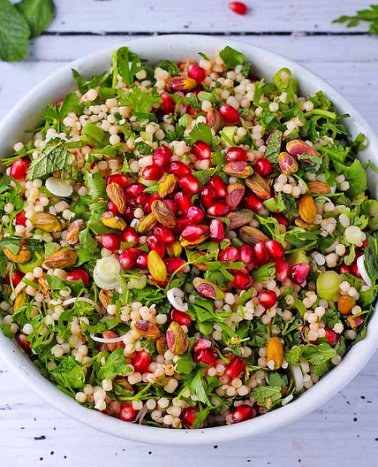 Festive Pomegranate Pearl Couscous Salad
