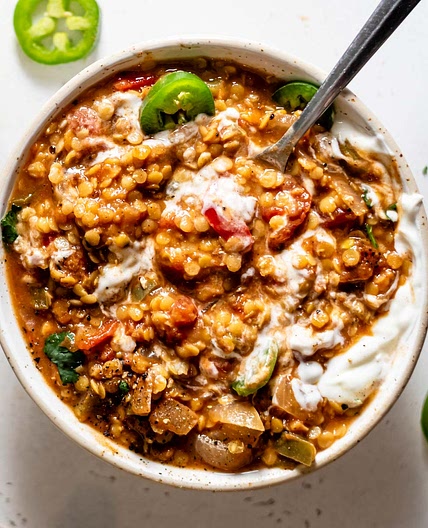 Vegan Slow Cooker Red Lentil Chili