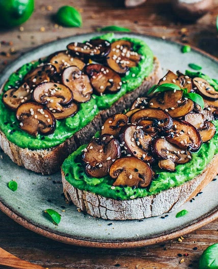 Avocado Toast with Garlic Mushrooms