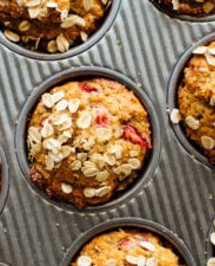 Strawberry Oat Muffins