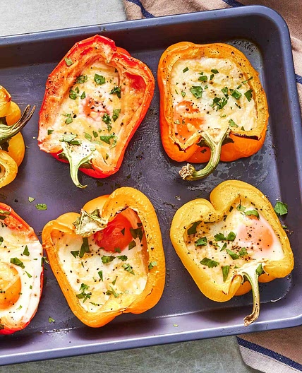 3-Ingredient Bell Pepper & Cheese Egg Cups