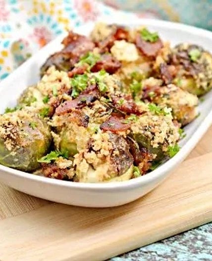 Keto Roasted Bacon Herb Brussels Sprouts