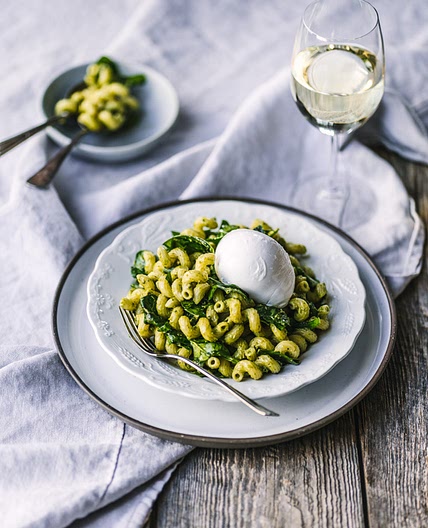 pâtes & sauce verte crémeuse