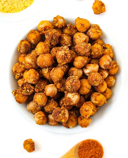 Cheesy Nacho Roasted Chickpeas (Easy!)