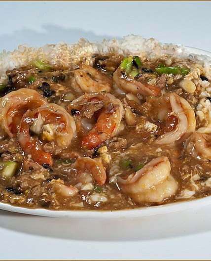 Shrimp With Black Beans in Lobster Sauce