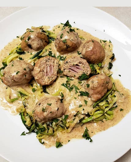 Low-Carb Air Fryer Chicken Cordon Bleu Meatballs