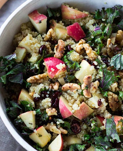 Apple Kale Quinoa Salad + Cider Vinaigrette
