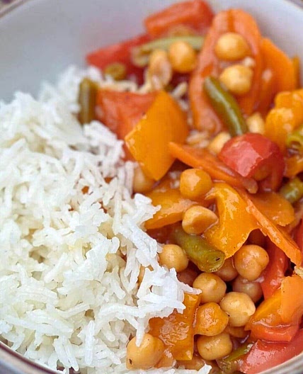 Sweet & Sour Chickpea Vegetable Stir Fry