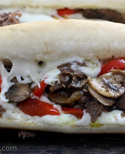 Healthier Philly Cheesesteak Sandwiches