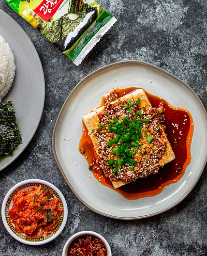Pan Seared Tofu with Homemade Chili Oil
