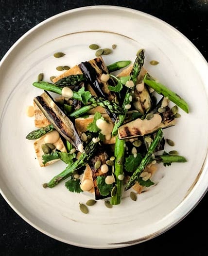 Asian Eggplant Salad with Miso Dressing