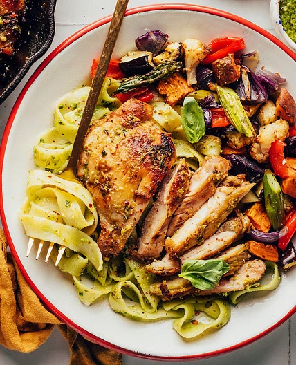 Pesto Baked Chicken Thighs