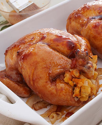 Apricot Stuffed Cornish Game Hens