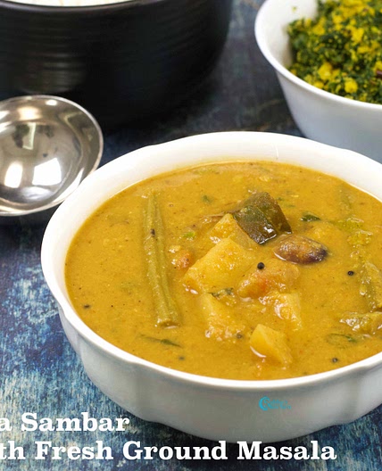 Arachuvitta Sambar | Sambar with Fresh Ground Masala