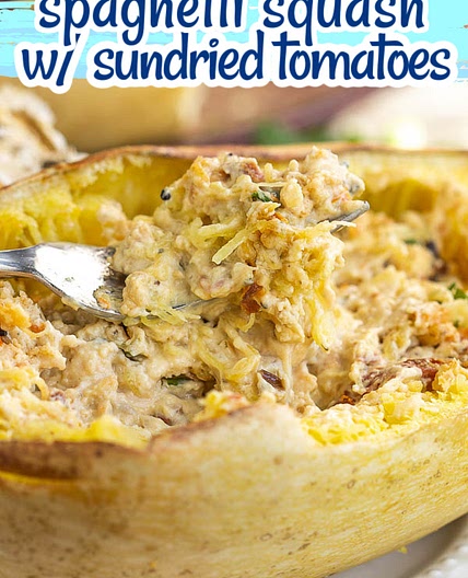 SPAGHETTI SQUASH WITH SUNDRIED TOMATOES