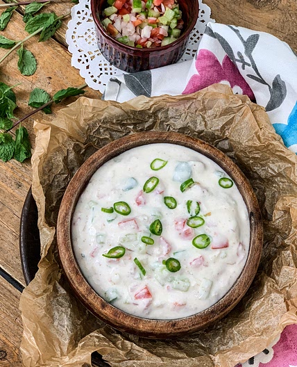 Tomato Onion Cucumber Raita Recipe