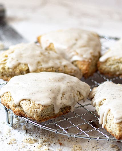Earl Grey Scones - Bergamot Scones with Vanilla Bean Glaze