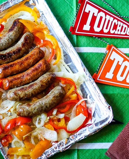 Sheet Pan Sausage and Peppers