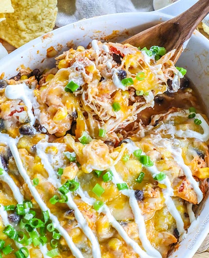 Shredded Mexican Chicken Casserole