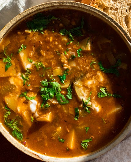 Smoky Lentil Stew with Leeks and Potatoes (vegan)