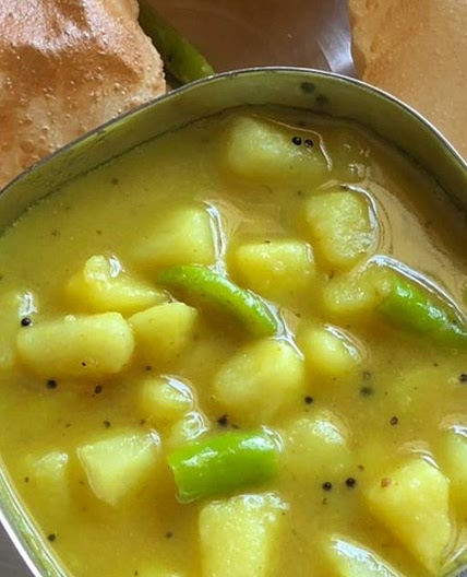 पतल आलू भाजी (patal aloo bhaji recipe in Hindi)