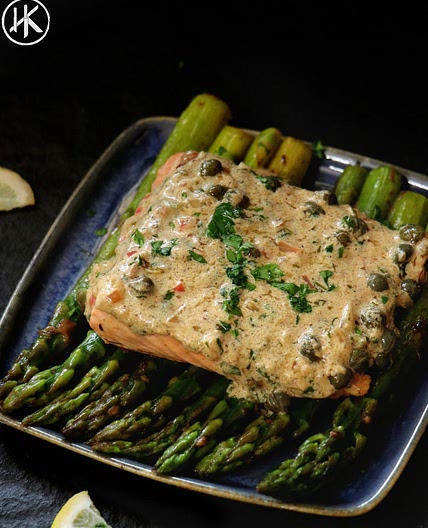 Keto Salmon in a creamy lemon sauce