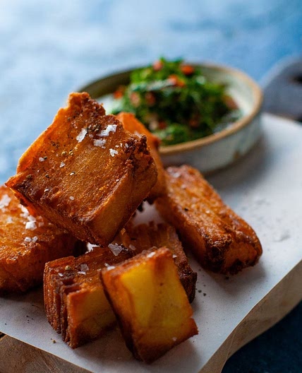 Slow cooked crispy potatoes, chimichurri: Cook-In